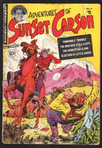 Adventures of Sunset Carson #4 1951Keats Petree cover-Jim Bowie feature-Mario... 
