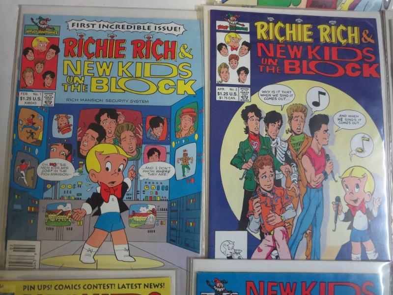 HARVEY COMICS NEW KIDS ON THE BLOCK 1990-1991 Lot of 7 Richie Rich Wendy F-VF+