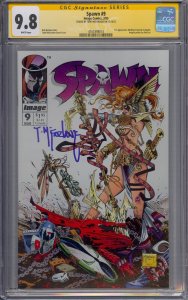 SPAWN #9 CGC 9.8 SS SIGNED MCFARLANE 1ST MEDIEVAL SPAWN ANGELA