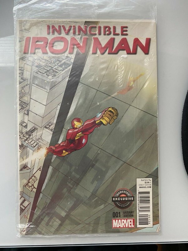 INVINCIBLE IRON MAN # 1 GAMESTOP VARIANT EXCLUSIVE Poly Bagged Quality Seller