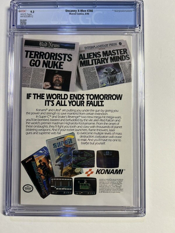 Uncanny X-men 266 Cgc 9.2 Marvel 1990 1st Gambit