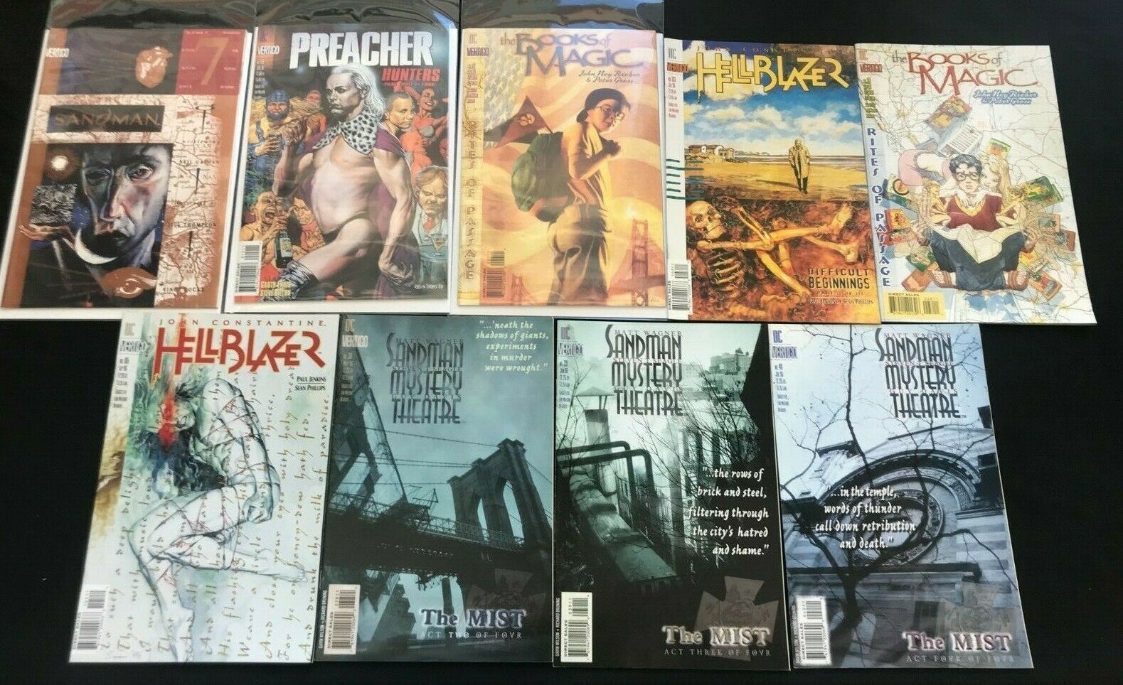 Misc Vertigo 9pc LOT (Vf) Sandman!! Preacher!! Books of Magic!! 1993-96