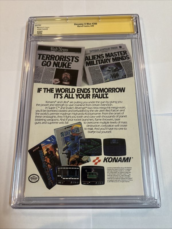Uncanny X-Men (1990) # 266 (CGC 9.6 WP) Signed Claremont + Kubert + Rubinstein