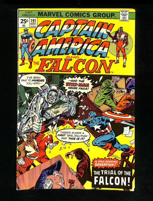 Captain America #191 Trial of The Falcon! Sal Buscema Cover!