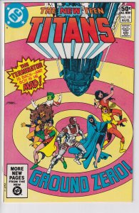 NEW TEEN TITANS #10 (Aug 1981) VF+ 8.5 white. 2nd full Deathstroke Terminator!