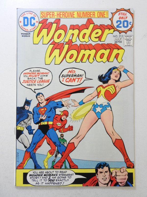 Wonder Woman #212 (1974) Beautiful VF+ Condition!