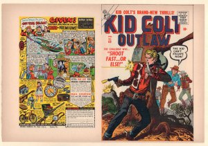 Kid Colt Outlaw #69 Unused Comic Book Cover - (Grade 9.0) 1957