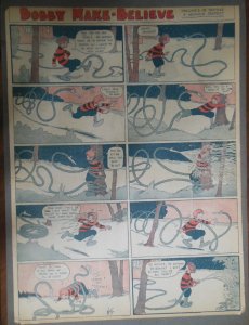 Bobby Make Believe Sunday by Frank King ! 11/2/1919 Large Full Page Size Rare !