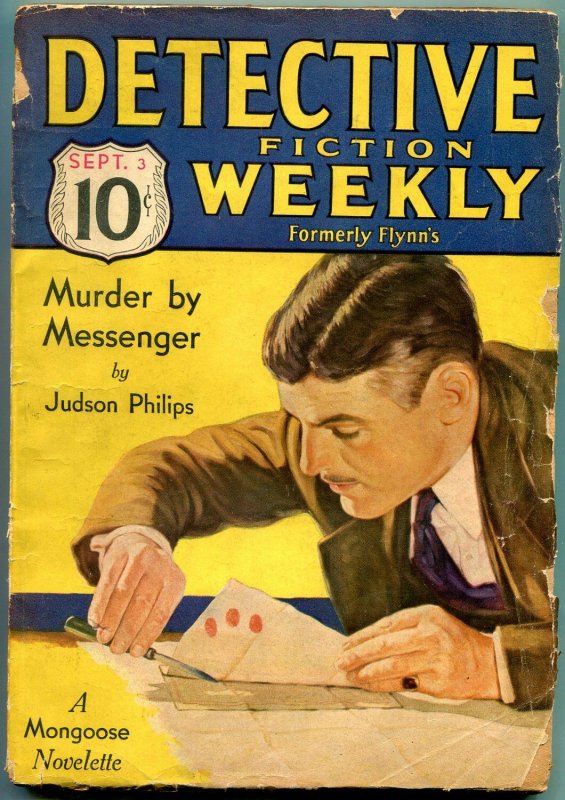 Detective Fiction Weekly Pulp September 3 1932-- Mongoose- Judson Philips G