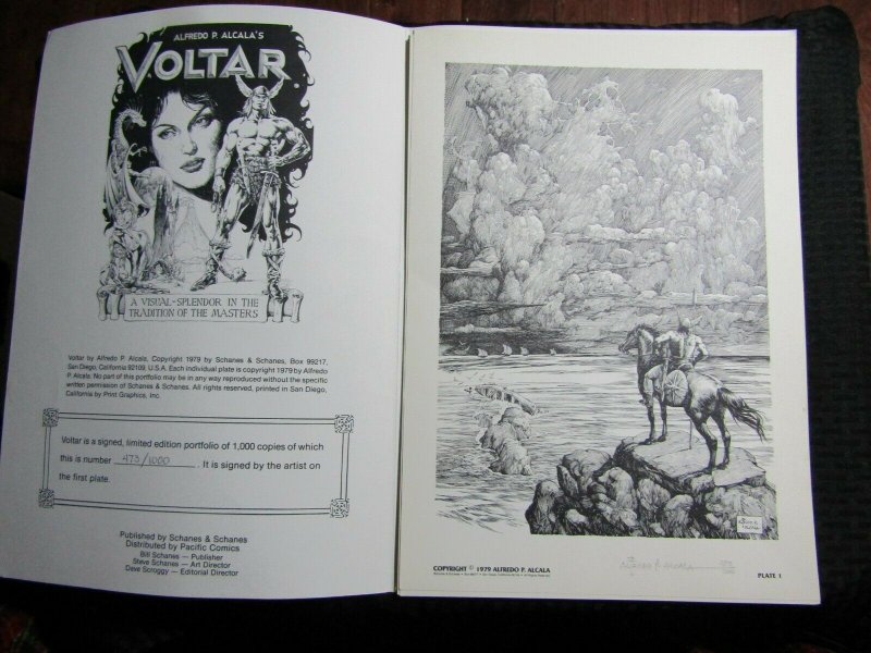 1979 VOLTAR PORTFOLIO w/ 6 Plates by Alfredo Alcala VF/FVF SIGNED #473/1000 