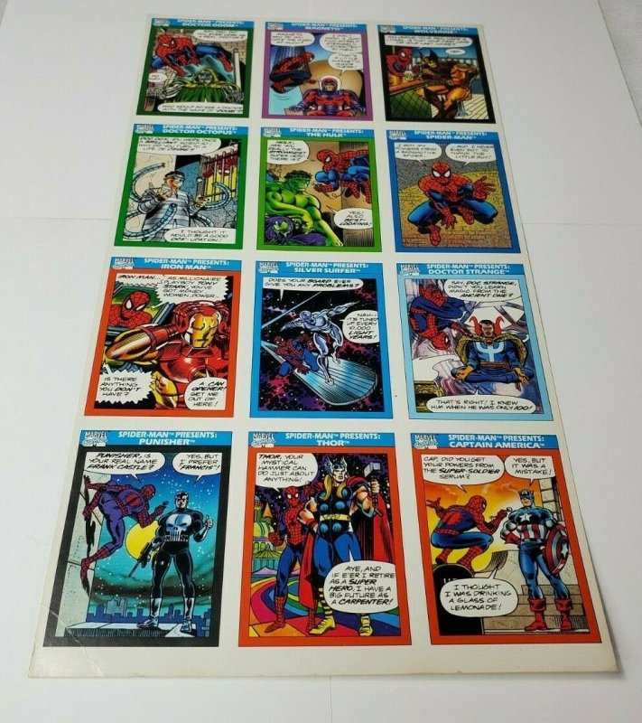 Marvel Universe Series 1 1990 Impel Trading Card uncut card sheet