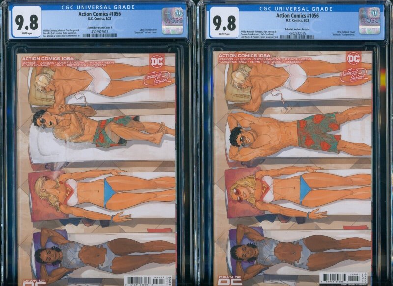 Action Comics 1056 CGC 9.8 Otto Schmidt Swimsuit Variant Set of 2 A & B DC 2023