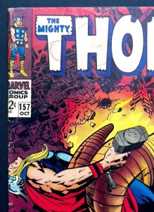 Thor #157 (1968) Jack Kirby Art - FN (Silver Age 15 Center)