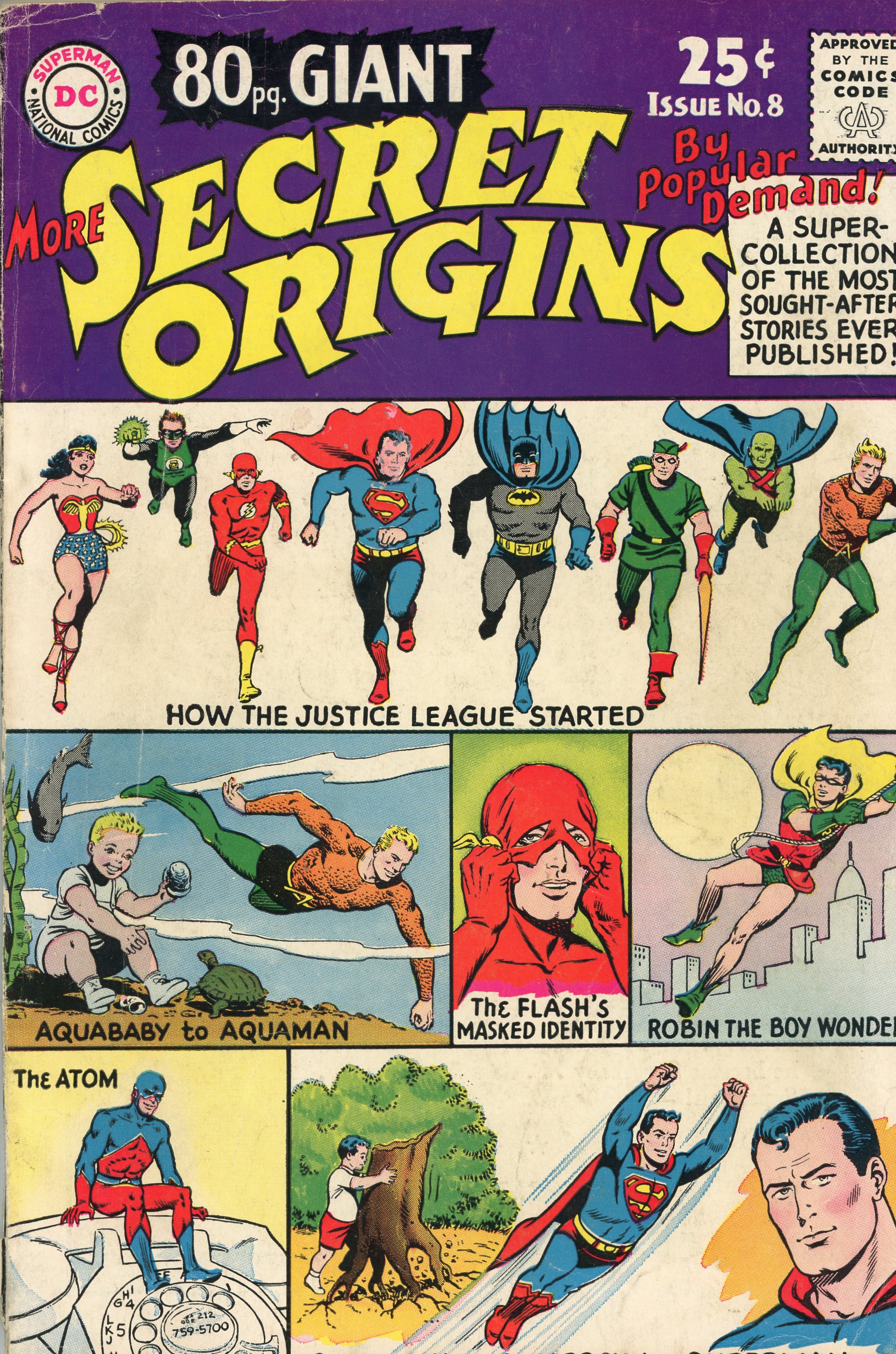 Page Giant Vg F Secret Origins Comic Books Silver Age Dc Comics Justice League