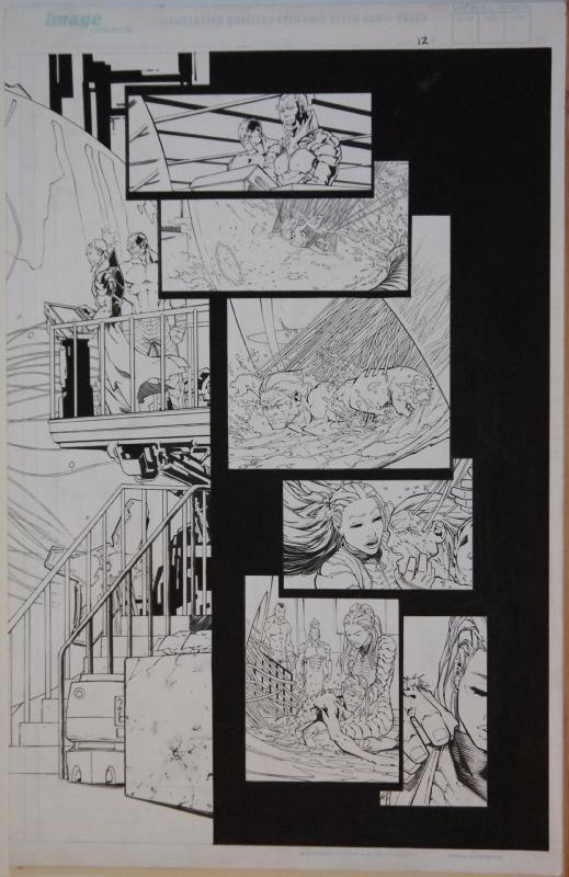 TALENT CALDWELL, JASON GORDER, original art, FATHOM #2, Double Splash pgs 11-12