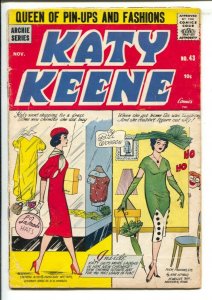 Katy Keene #43 1958-Archie-paper dolls-fashions-Bill Woggon-pin-upstyle art-G 