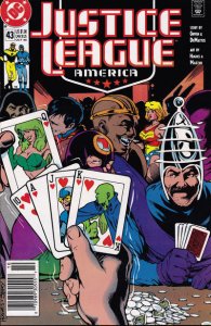 Justice League America #43 (Newsstand) FN ; DC | Adam Hughes Giffen DeMatteis