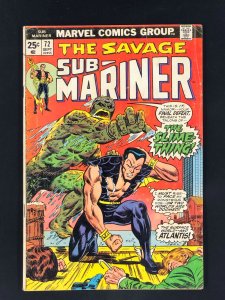 Sub-Mariner #72 (1974) GD/VG Galactus Marvel Value Stamp Intact!