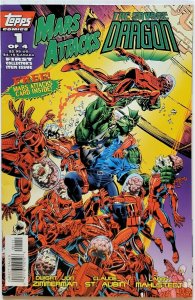 Mars Attack The Savage Dragon #1 of 4 Topps Comics W/ Trading Card Dec 1996 (FN)