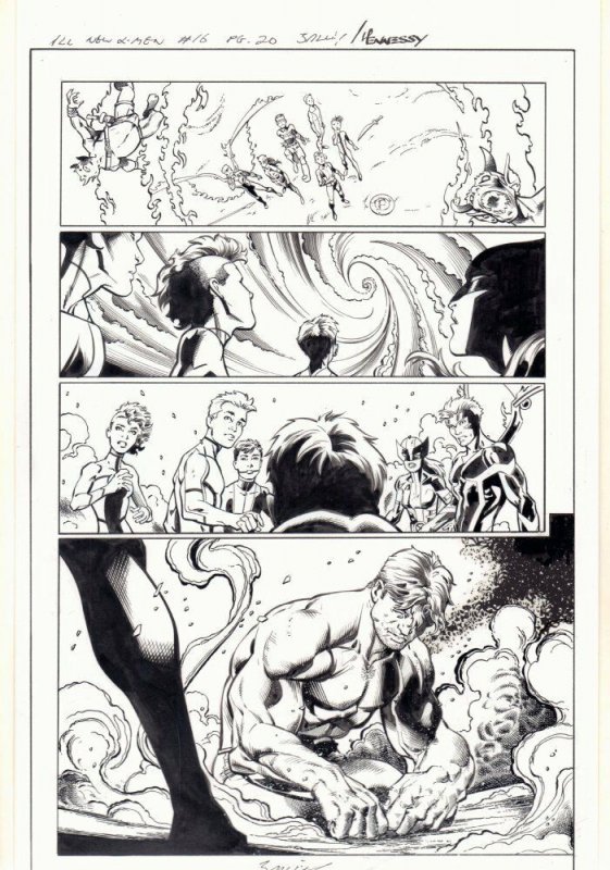 All-New X-Men #16 p.20 - X-23 Wolverine with Beast - 2016 art by Mark Bagley