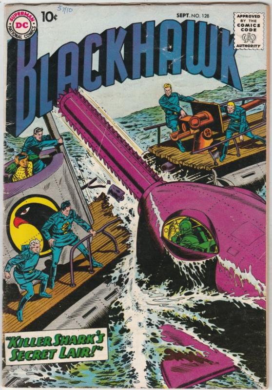 Blackhawk #128 (Sep-58) FN+ Mid-High-Grade Black Hawk, Chop Chop, Olaf, Pierr...