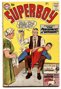 SUPERBOY #75 comic book 1959-DC-SPANKING COVER-KRYPTO STORY-good