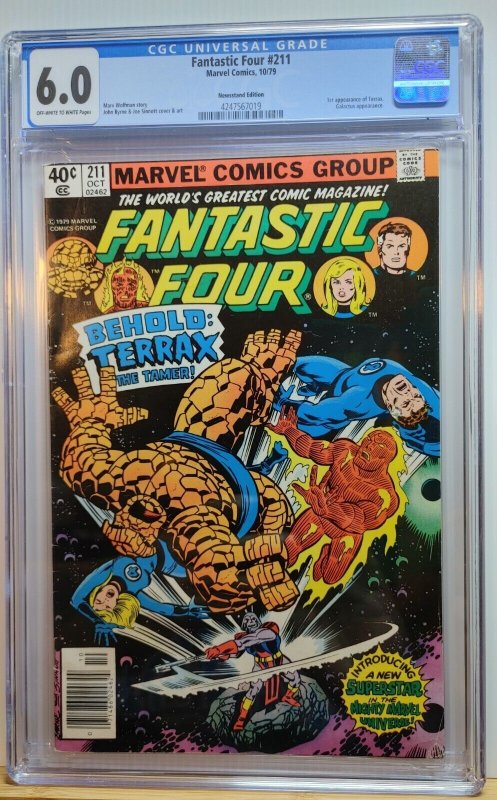 ??FANTASTIC FOUR # 211 ( 1979 ) 1ST TERRAX NEWSSTAND MARVEL COMICS CGC 6.0