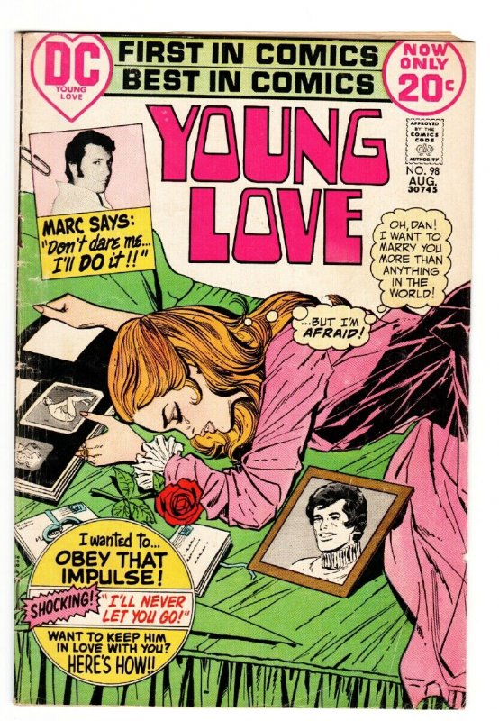 YOUNG LOVE #98 COMIC BOOK-GREAT ISSUE-DC ROMANCE-OBEY THAT IMPULSE