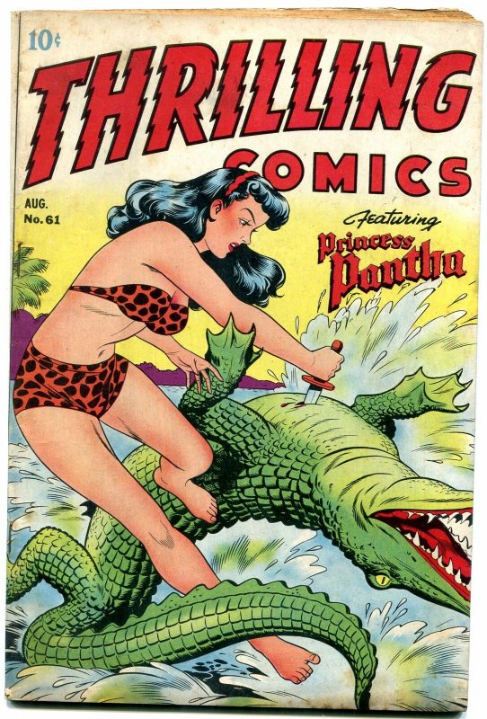 Thrilling Comics #61 1947- Princess Pantha crocodile cover- Doc Strange FN+