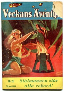 Veckans Aventyr #25 1944-Swedish comic Superman Jungle Jim G