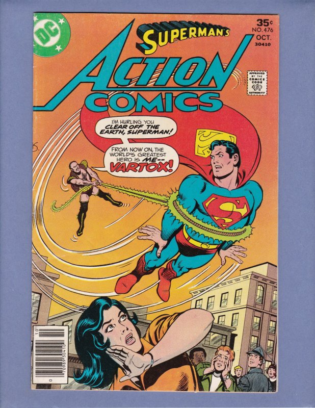 Action Comics #476 VG Superman Front/Back Cover Scans DC 1977