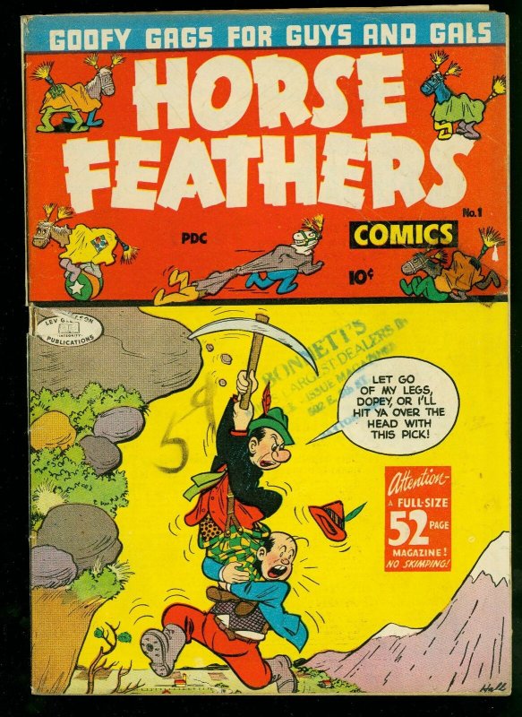 Horse Feathers Comics #1 1945- Basil Wolverton- Lev Gleason- G/VG 