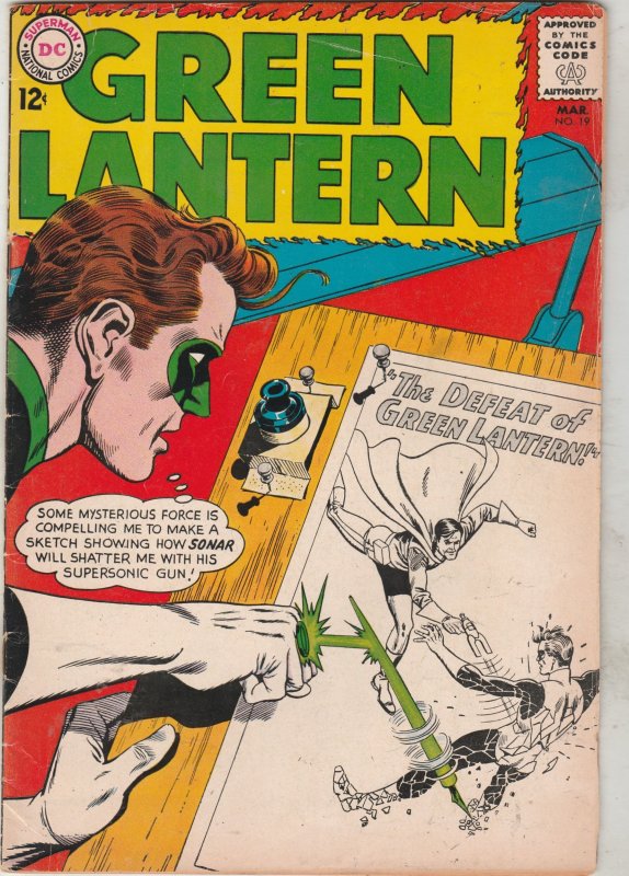 Green Lantern #19 (1963) FN Mid-Grade Green Lantern, Pie Face, Sonar Utah CERT!