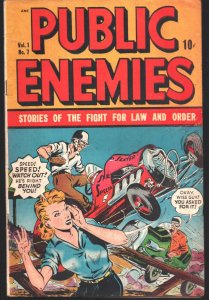 Public Enemies #7 1949- Midget auto race crash by Robert Jenny- Al McWilliams