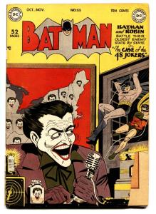 BATMAN #55-comic book-Classic JOKER cover-1949-Golden-Age