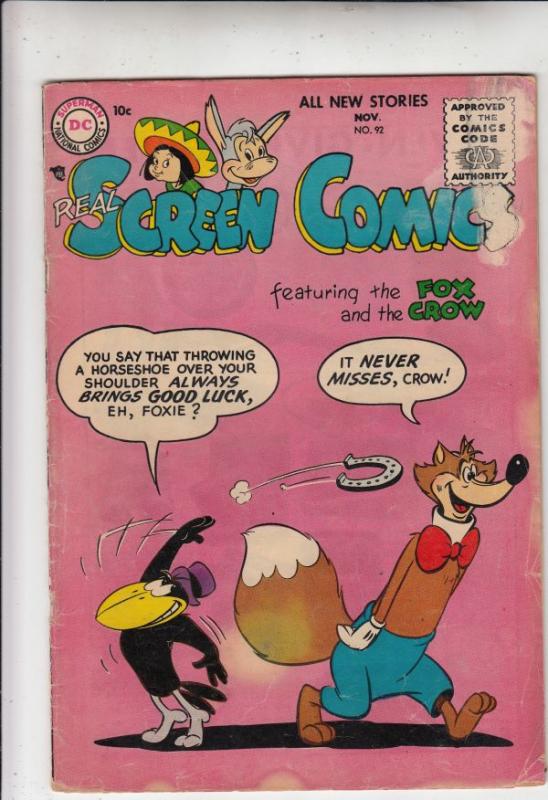 Real Screen Comics #92 (Nov-55) VG+ Affordable-Grade Fox and Crow