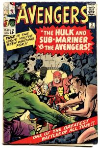 AVENGERS #3 1963-MARVEL comic book HULK-WASP-SUBBY-THOR-IRON MAN