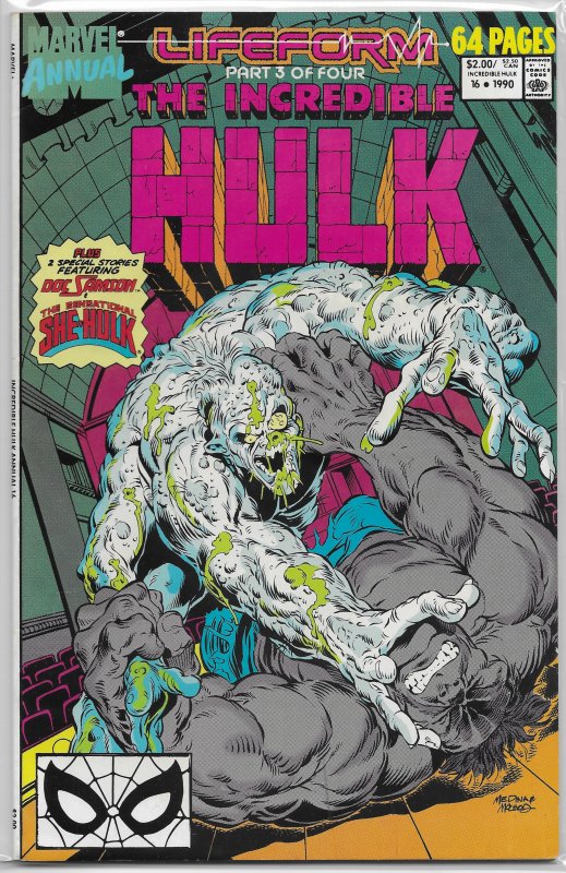 Incredible Hulk   vol. 1  Annual   #16 VG (Lifeform 3) David/Medina