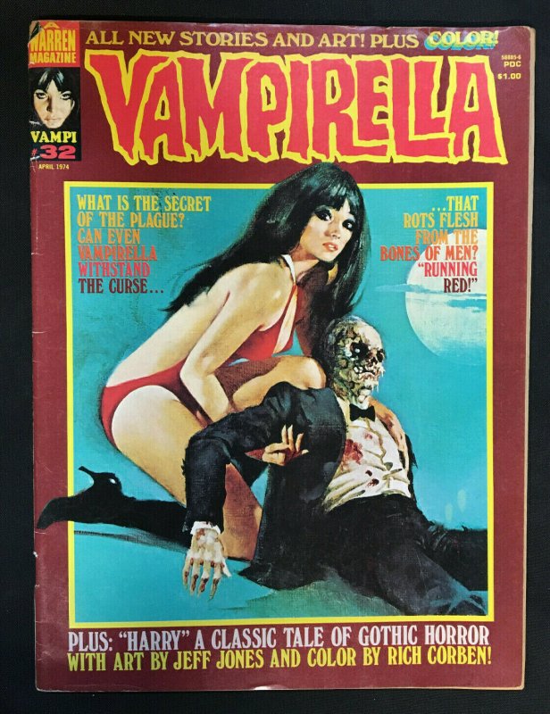 VAMPIRELLA #32 A WARREN MAGAZINE 1974 FN JEFF JONES, RICHARD CORBEN