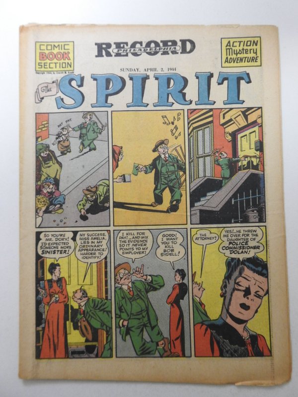 The Spirit #201 (1944) Newsprint Comic Insert Rare!