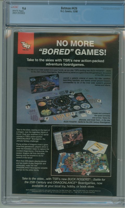 Batman #426 (1988) CGC 9.6! A Death in the Family!