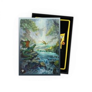 Dragon Shield Sleeves Standard DUAL- Matte MTG Landfall Misty Rainforest Art 100