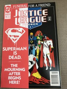 Justice League America #70 1st Print : DC 1/93 NM-; Funeral for a Friend start