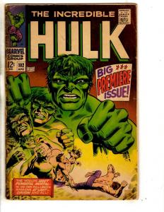 Incredible Hulk # 102 GD/VG Marvel Comic Book 1st New Solo Issue After TTA RH2