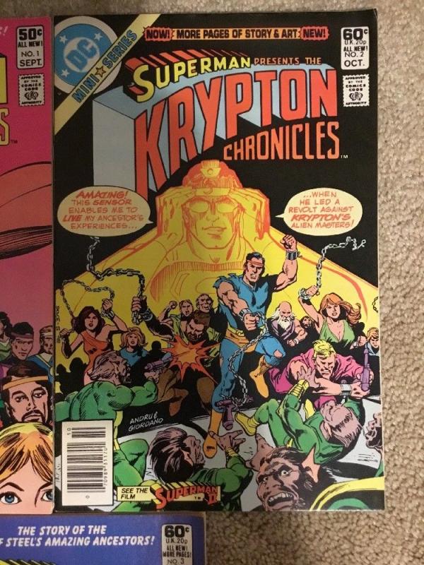 DC Superman Presents The Krypton Chronicles 1-3 Complete Set * 1981 * Newsstand