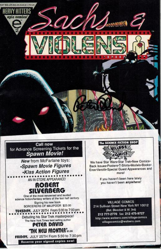 Sachs & Violens Epic Comics Heavy Hitters 2 (May 1994) Signed by Peter David CoA