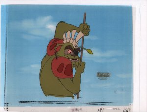 Star Wars: Ewoks Animation Cell Over Xeroxed Background - King Gorneesh