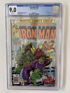 Iron Man 132 CGC 9.0 Newsstand -  Hulk App,  The Battle Below (1980)