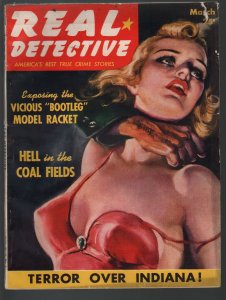 Real Detective3/1940-violent pulp crime-strangulation-VG 