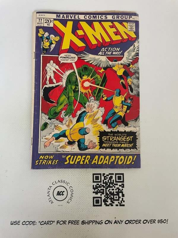 (Uncanny) X-Men # 77 VG Marvel Comic Book Angel Beast Iceman Cyclops 4 J224